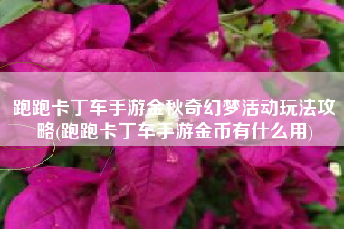 跑跑卡丁车手游金秋奇幻梦活动玩法攻略(跑跑卡丁车手游金币有什么用)