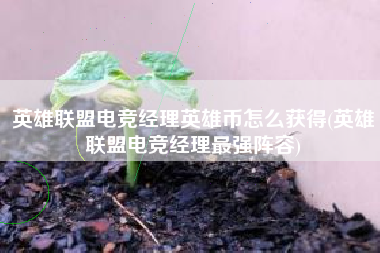 英雄联盟电竞经理英雄币怎么获得(英雄联盟电竞经理最强阵容)