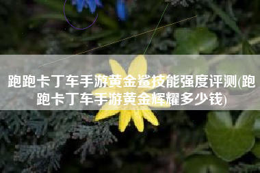 跑跑卡丁车手游黄金鲨技能强度评测(跑跑卡丁车手游黄金辉耀多少钱)