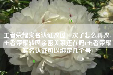 王者荣耀实名认证改过一次了怎么再改-王者荣耀转区亲密关系还在吗(王者荣耀实名认证可以绑定几个号)