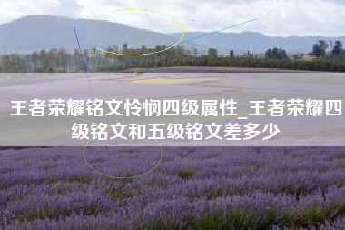 王者荣耀铭文怜悯四级属性_王者荣耀四级铭文和五级铭文差多少