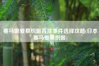 赛马娘爱慕织姬育成事件选择攻略(日本赛马爱慕织姬)
