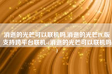 消逝的光芒可以联机吗,消逝的光芒PC版支持跨平台联机-(消逝的光芒可以联机吗)