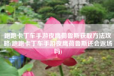 跑跑卡丁车手游夜鹰荷鲁斯获取方法攻略(跑跑卡丁车手游夜鹰荷鲁斯还会返场吗)