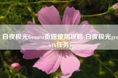 白夜极光Gronru贡露使用攻略(白夜极光growth任务)