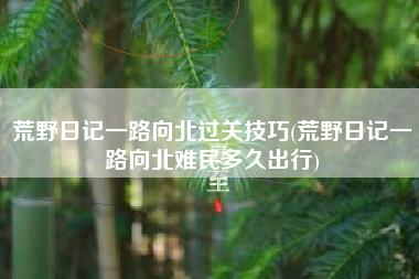 荒野日记一路向北过关技巧(荒野日记一路向北难民多久出行)