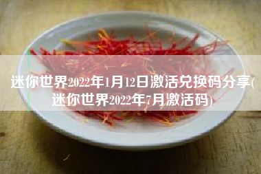 迷你世界2022年1月12日激活兑换码分享(迷你世界2022年7月激活码)