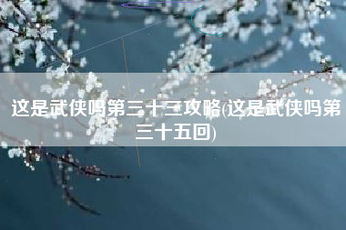 这是武侠吗第三十三攻略(这是武侠吗第三十五回)