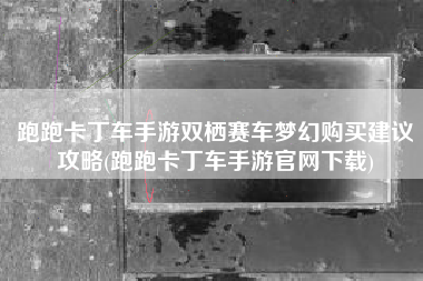 跑跑卡丁车手游双栖赛车梦幻购买建议攻略(跑跑卡丁车手游官网下载)