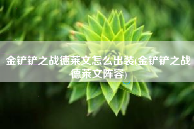 金铲铲之战德莱文怎么出装(金铲铲之战德莱文阵容)