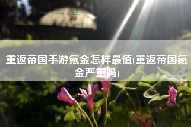 重返帝国手游氪金怎样最值(重返帝国氪金严重吗)