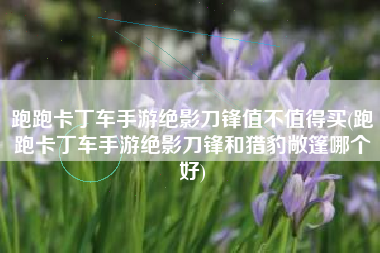 跑跑卡丁车手游绝影刀锋值不值得买(跑跑卡丁车手游绝影刀锋和猎豹敞篷哪个好)