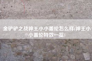 金铲铲之战神王小小盖伦怎么样(神王小小盖伦特效一览)