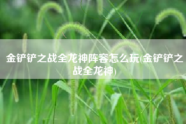 金铲铲之战全龙神阵容怎么玩(金铲铲之战全龙神)