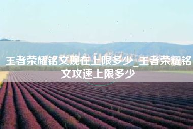 王者荣耀铭文现在上限多少_王者荣耀铭文攻速上限多少