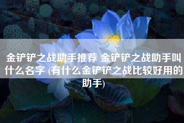 金铲铲之战助手推荐 金铲铲之战助手叫什么名字 (有什么金铲铲之战比较好用的助手)