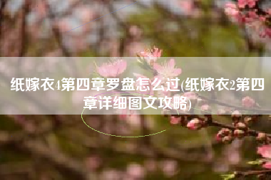 纸嫁衣4第四章罗盘怎么过(纸嫁衣2第四章详细图文攻略)