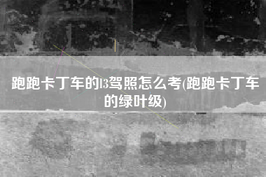 跑跑卡丁车的l3驾照怎么考(跑跑卡丁车的绿叶级)