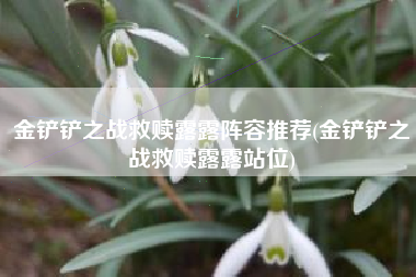 金铲铲之战救赎露露阵容推荐(金铲铲之战救赎露露站位)