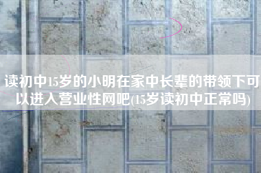 读初中15岁的小明在家中长辈的带领下可以进入营业性网吧(15岁读初中正常吗)