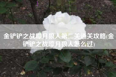 金铲铲之战嚎月狼人第二关通关攻略(金铲铲之战嚎月狼人怎么过)