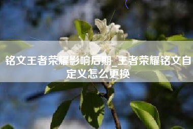 铭文王者荣耀影响后期_王者荣耀铭文自定义怎么更换