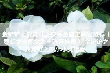 金铲铲之战霓虹之夜炼金蛮王阵容推荐（霓虹之夜炼金蛮王阵容推荐）(金铲铲之战霓虹之夜小小英雄蛋)