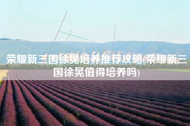 荣耀新三国徐晃培养推荐攻略(荣耀新三国徐晃值得培养吗)