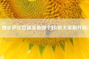 酋长萨尔首抽英雄哪个好(教大家刷开局)