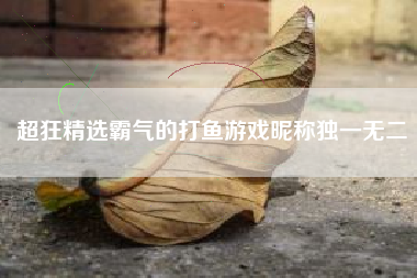 超狂精选霸气的打鱼游戏昵称独一无二