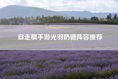 自走棋手游光羽奶德阵容推荐