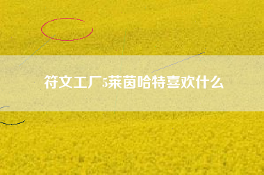 符文工厂5莱茵哈特喜欢什么