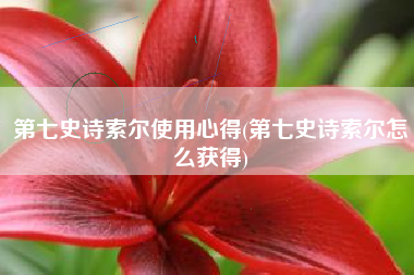 第七史诗索尔使用心得(第七史诗索尔怎么获得)