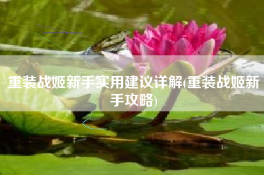重装战姬新手实用建议详解(重装战姬新手攻略)
