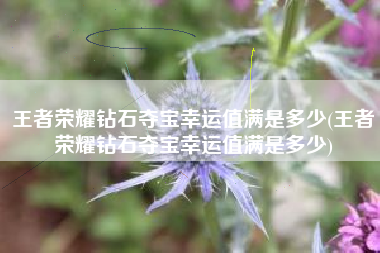 王者荣耀钻石夺宝幸运值满是多少(王者荣耀钻石夺宝幸运值满是多少)