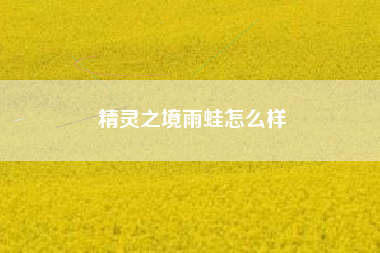 精灵之境雨蛙怎么样