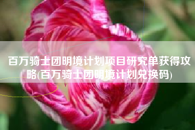 百万骑士团明境计划项目研究单获得攻略(百万骑士团明境计划兑换码)