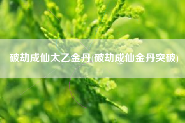 破劫成仙太乙金丹(破劫成仙金丹突破)