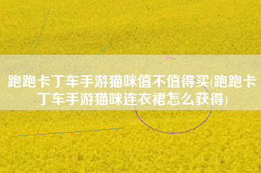 跑跑卡丁车手游猫咪值不值得买(跑跑卡丁车手游猫咪连衣裙怎么获得)