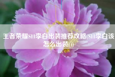 王者荣耀S11李白出装推荐攻略(S11李白该怎么出装())