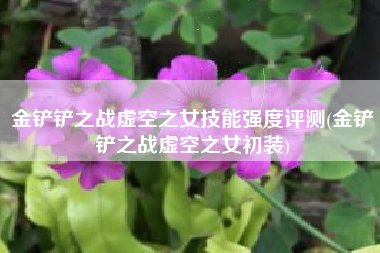 金铲铲之战虚空之女技能强度评测(金铲铲之战虚空之女初装)
