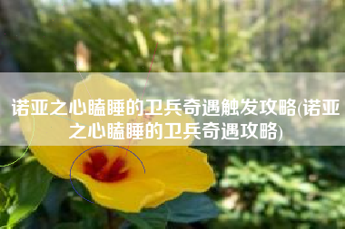 诺亚之心瞌睡的卫兵奇遇触发攻略(诺亚之心瞌睡的卫兵奇遇攻略)