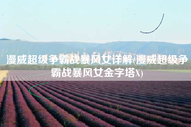 漫威超级争霸战暴风女详解(漫威超级争霸战暴风女金字塔X)