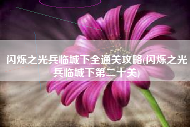 闪烁之光兵临城下全通关攻略(闪烁之光兵临城下第二十关)