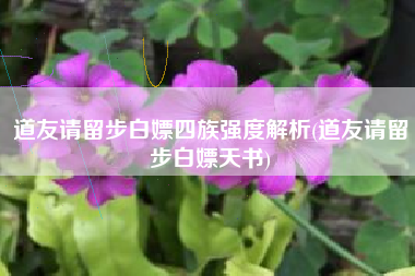 道友请留步白嫖四族强度解析(道友请留步白嫖天书)