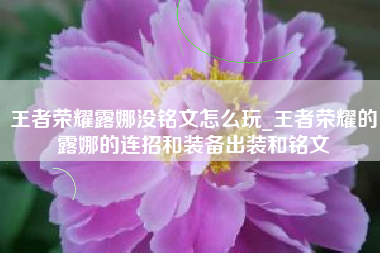 王者荣耀露娜没铭文怎么玩_王者荣耀的露娜的连招和装备出装和铭文