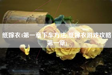纸嫁衣4第一章下车方法(纸嫁衣游戏攻略第一章)