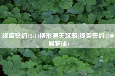 终焉誓约15-11换形通关攻略(终焉誓约1500层梦魇)