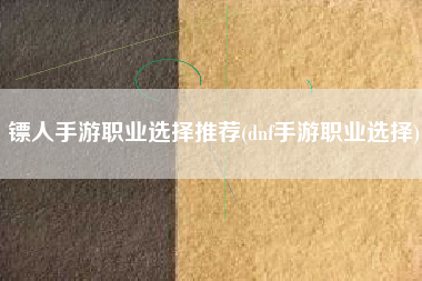 镖人手游职业选择推荐(dnf手游职业选择)