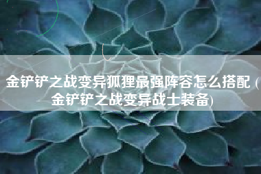 金铲铲之战变异狐狸最强阵容怎么搭配 (金铲铲之战变异战士装备)